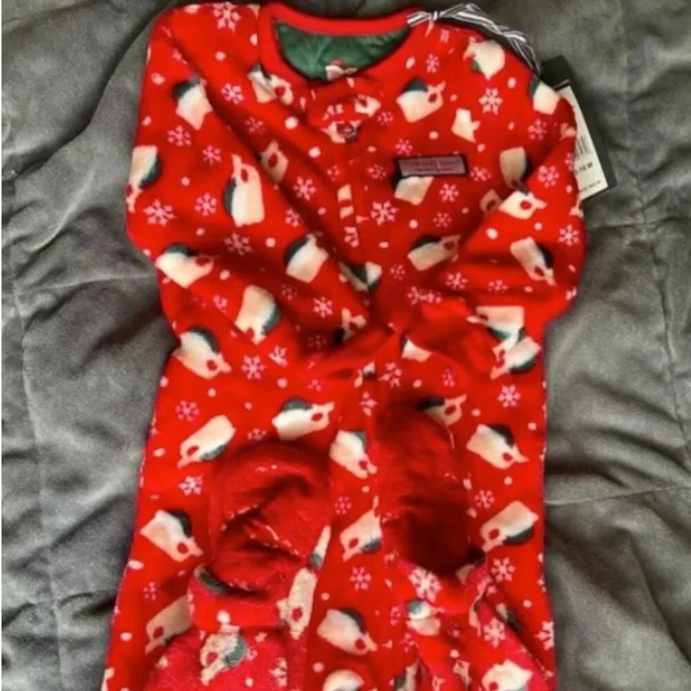 NWT Vineyard Vines Baby Santa Whale High Pile One Piece